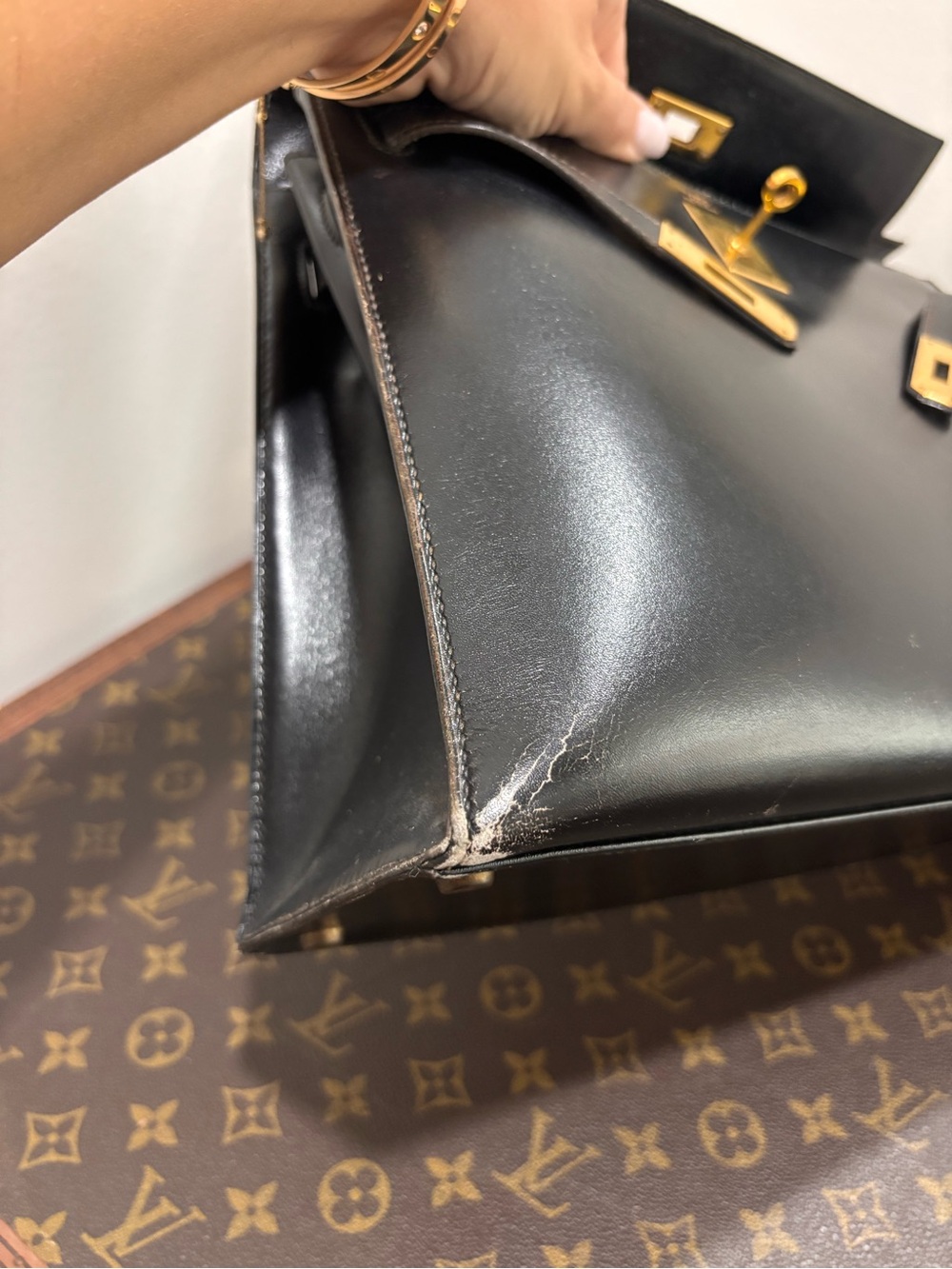 Authentic HERMES Vintage 1989 KELLY 32 black box leather - Picture 10 of 16